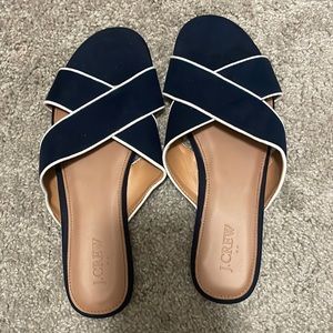 Navy blue & white sandals